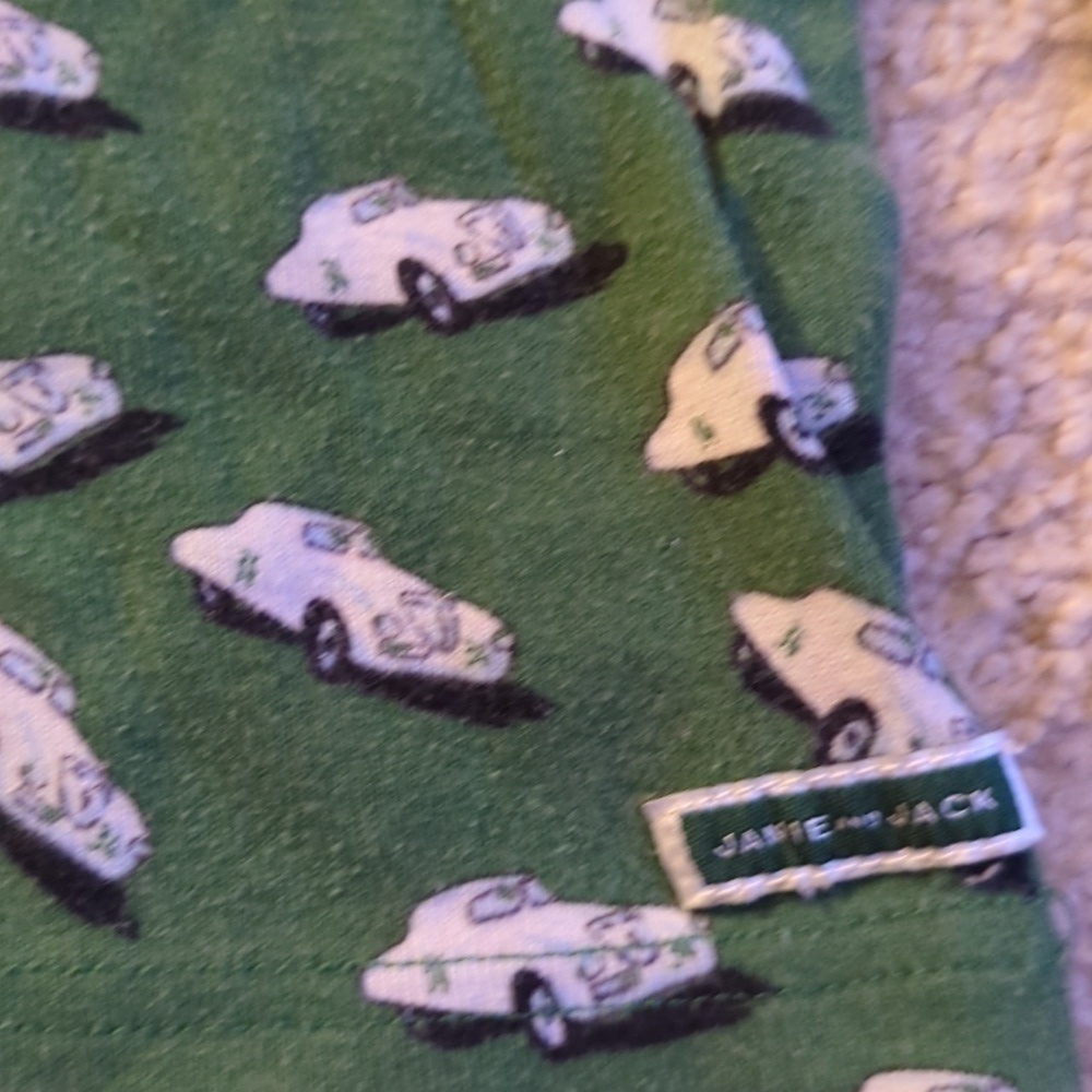 Janie & Jack Green Cars Two Pieces Pajama Set Size 6-12 Months - Picture 3 of 8